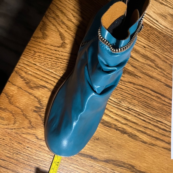 Turquoise Zippered Dress Boots - Picture 9 of 9